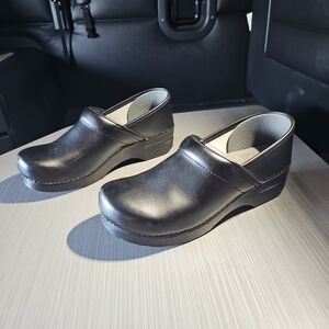 Dansko Womens Black‎ Leather Clogs Shoes Euro 41 Size US 10.5 / 11 EUC